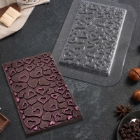 Форма для шоколадной плитки "Сердечки"