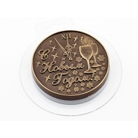 Форма пластиковая для шоколада "Медаль Новогодняя"