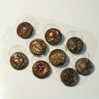 Форма пластиковая для плитки шоколада "Медальоны новый год"
