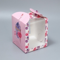 Коробка для бенто 15х15х18 см "Цветочная"