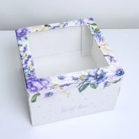 Коробка для торта 29х29х19 Цветы
