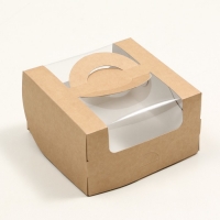 Коробка для бенто 14х14х8 см КРАФТ