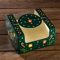 Коробка для бенто 14х14х8 см "Новый год"