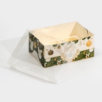 Коробка на 6 капкейков с пластиковой крышкой "Шарики" 23х16х10 см