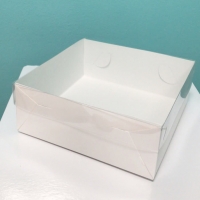 Коробка для зефира, пирожных с прозрачной крышкой 18х18х7