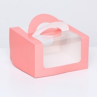 Коробка для бенто 14х14х8 см "Розовая"