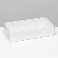 Коробочка для пряников с прозрачной крышкой  10х20х5 см Белая