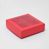Коробка для конфет на 4 шт Красная
