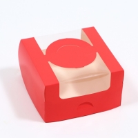 Коробка для бенто 14х14х8 см Красная