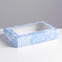 Коробка 20x12x4 см Снежинки