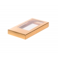 Коробка для шоколадной плитки Золотая 18х9х1,7