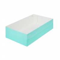 Коробка для зефира, пирожных с прозрачной крышкой 25х15х7 Тиффани