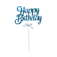 Топпер "Happy Birthday" пластиковый