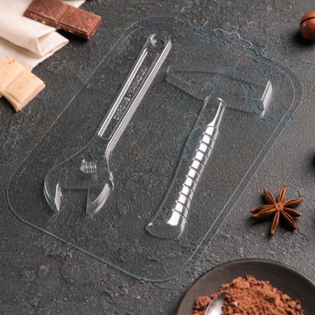 Форма пластиковая для шоколада "Инструменты - Ключ и молоток"