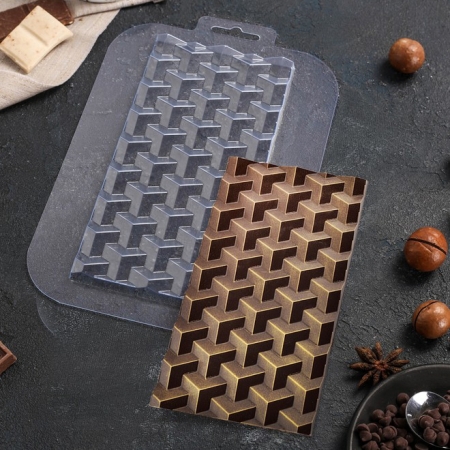Форма для шоколадной плитки "Кубики"
