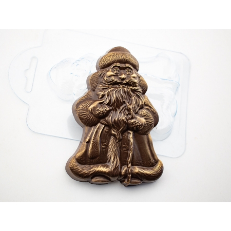 Форма пластиковая для шоколада "Дед Мороз с посохом"