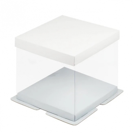 Коробка для торта Премиум 26х26х28 см белая