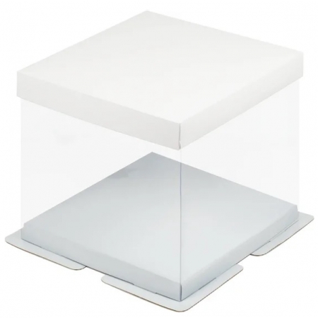 Коробка для торта Премиум 30х30х34 см белая
