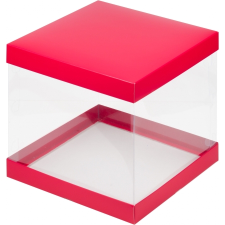 Коробка для торта 26х26х28 Красная