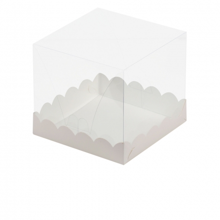 Коробка для торта/ пряничного домика белая 15х15х14 см