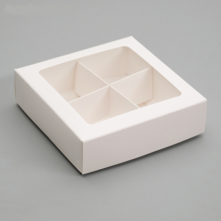 Коробка для конфет на 4 шт Белая