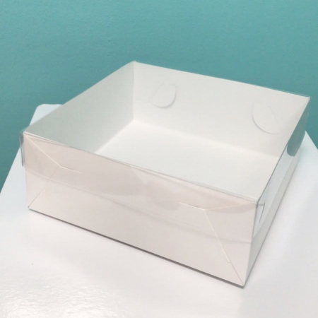 Коробка для зефира, пирожных с прозрачной крышкой 18х18х7
