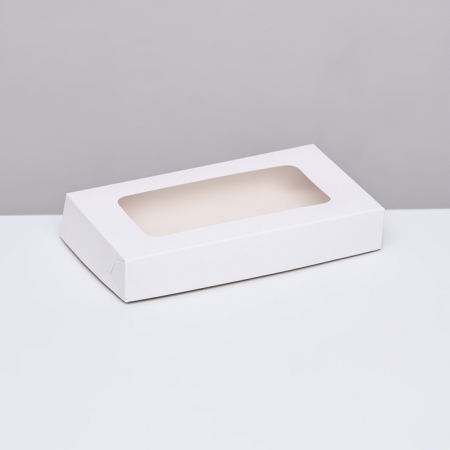 Коробка для шоколадной плитки Белая 18х10х3 см