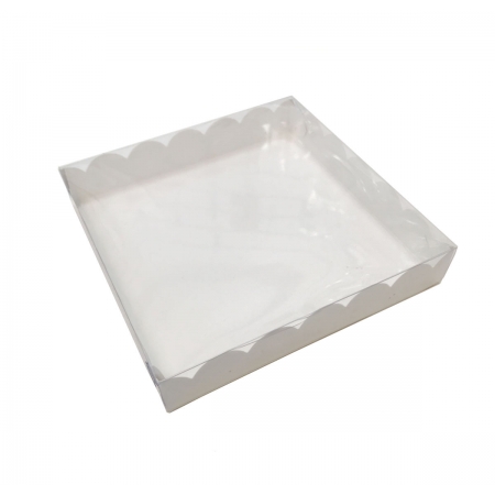 Коробка для пряников с прозрачной крышкой 20х20х3 см