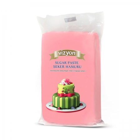 Сахарная мастика Vizyon розовая 1 кг