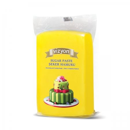 Сахарная мастика Vizyon желтая 1 кг