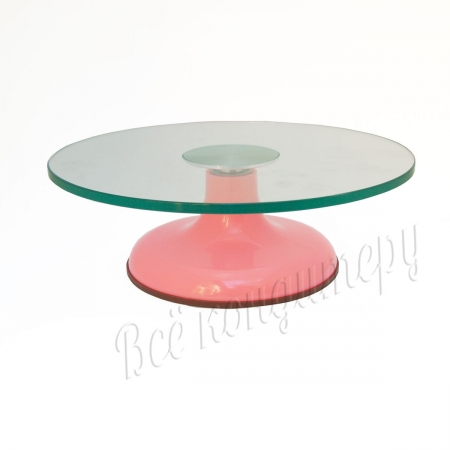 Поворотный столик стеклянный 30 см Розовый